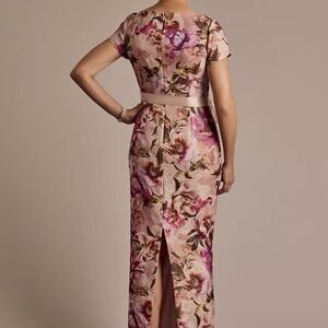 Adrianna Papell Floral Maxi Dress in Pink and Purple